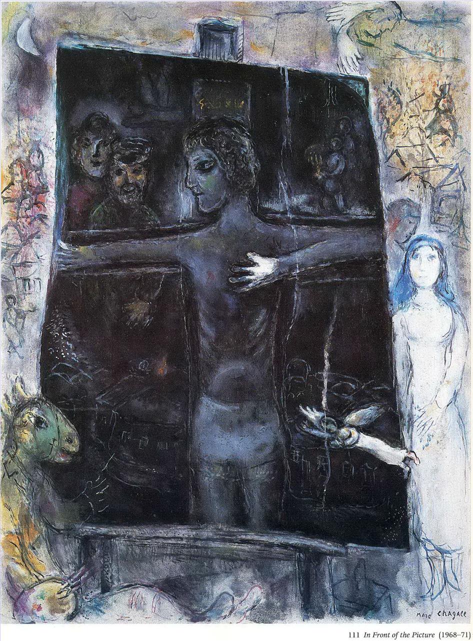 Devant le Tableau contemporain Marc Chagall Peintures à l'huile